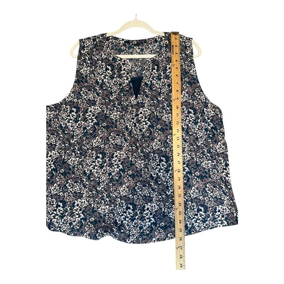 Loft Floral Print Split V Neck Sleeveless Blouse, XL - Picture 5 of 6